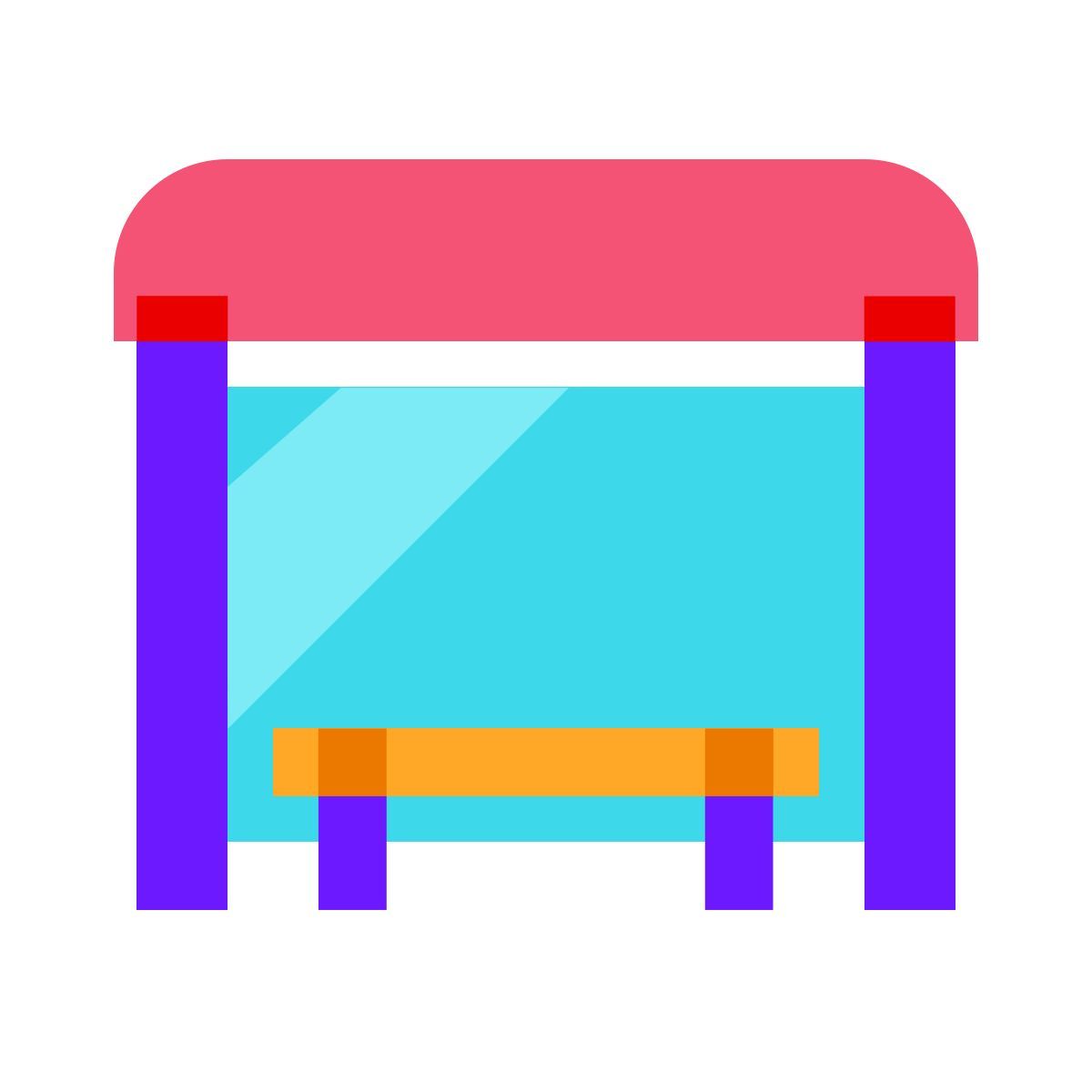 color glass style bus stop icon