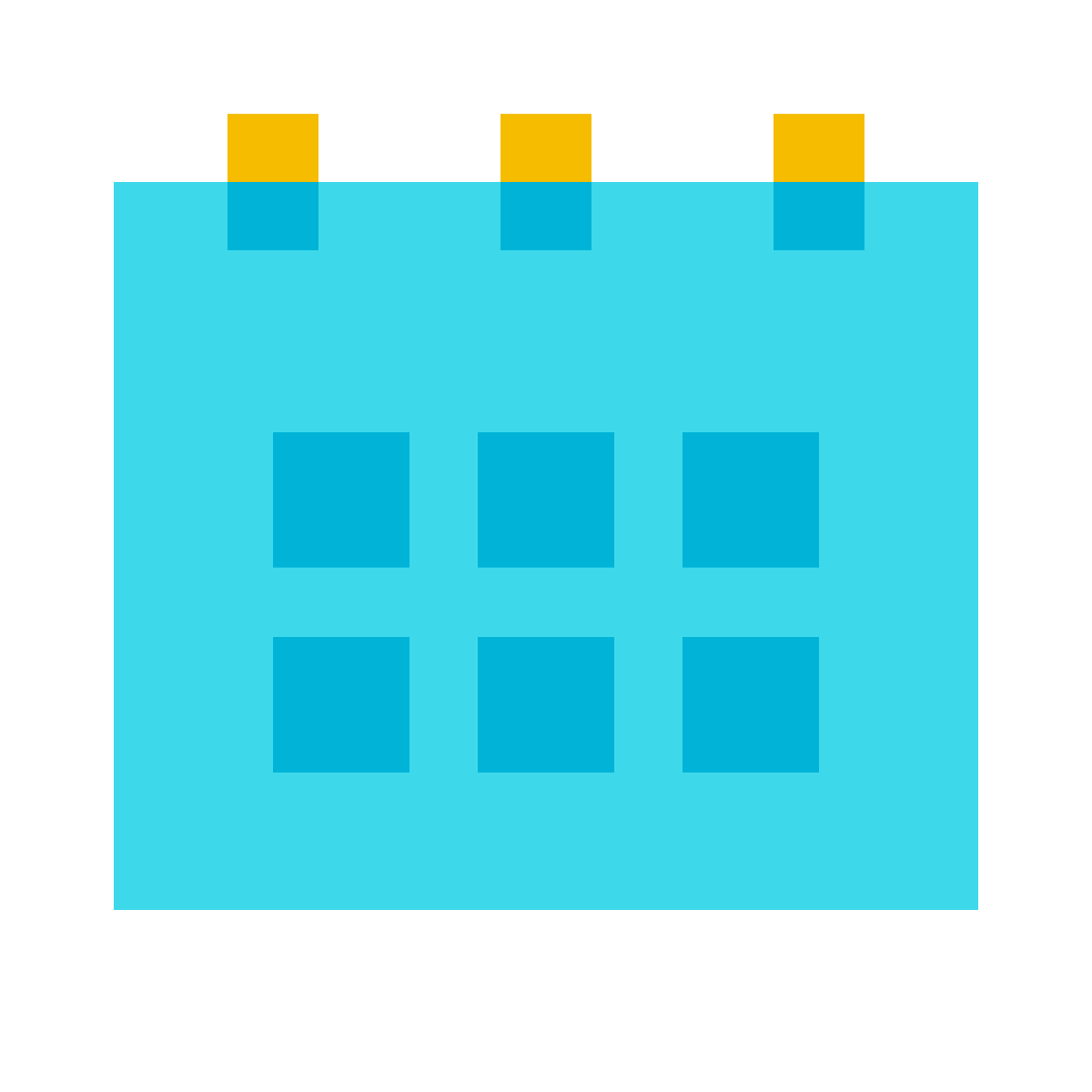 color glass style calendar icon
