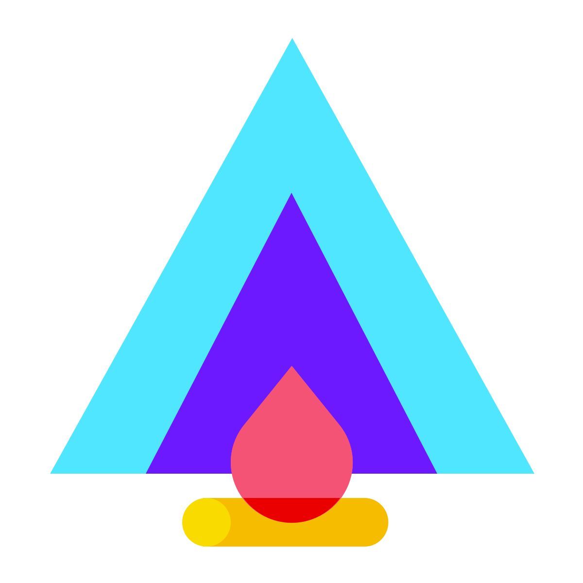 color glass style campsite icon
