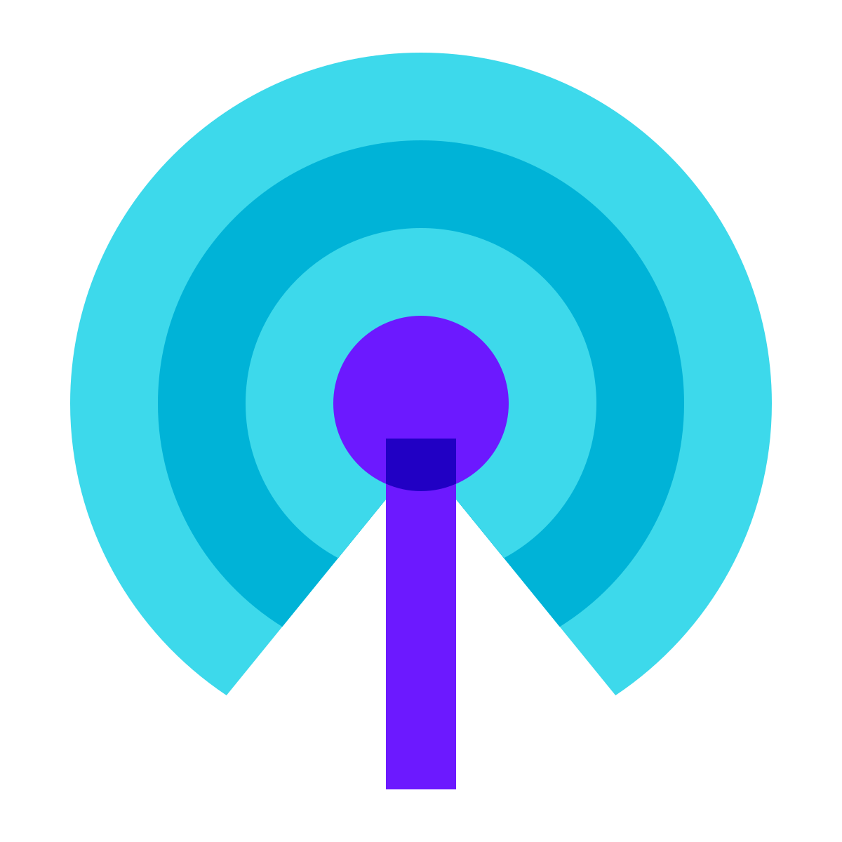 color glass style cellular network icon
