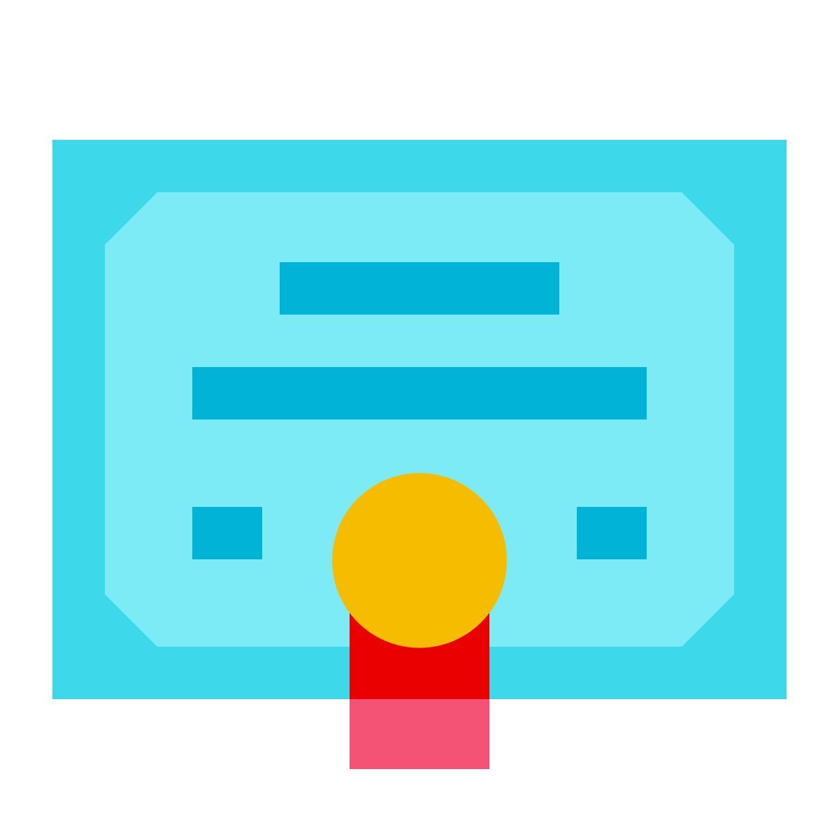 color glass style certificate icon