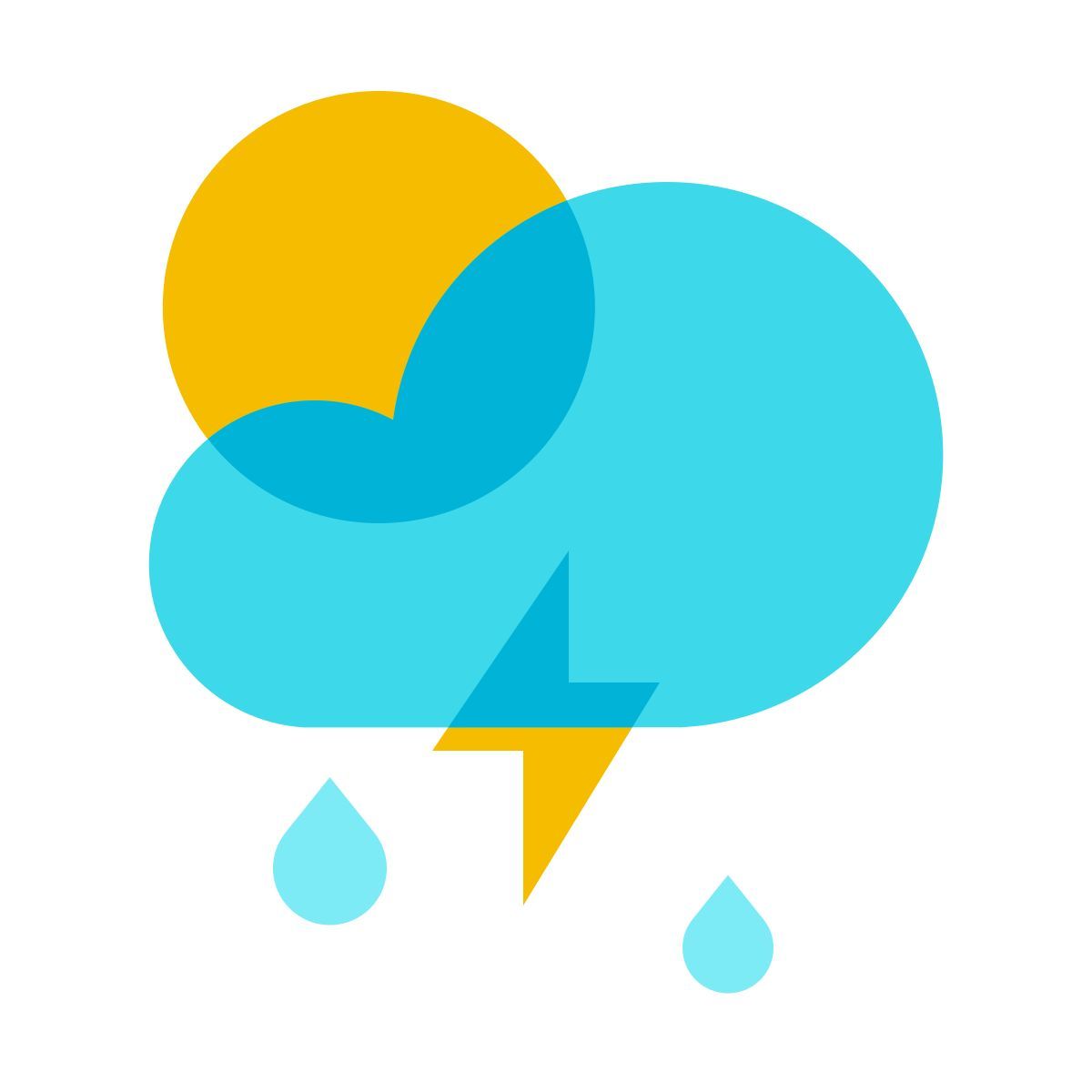 color glass style possibilità di pioggia icon