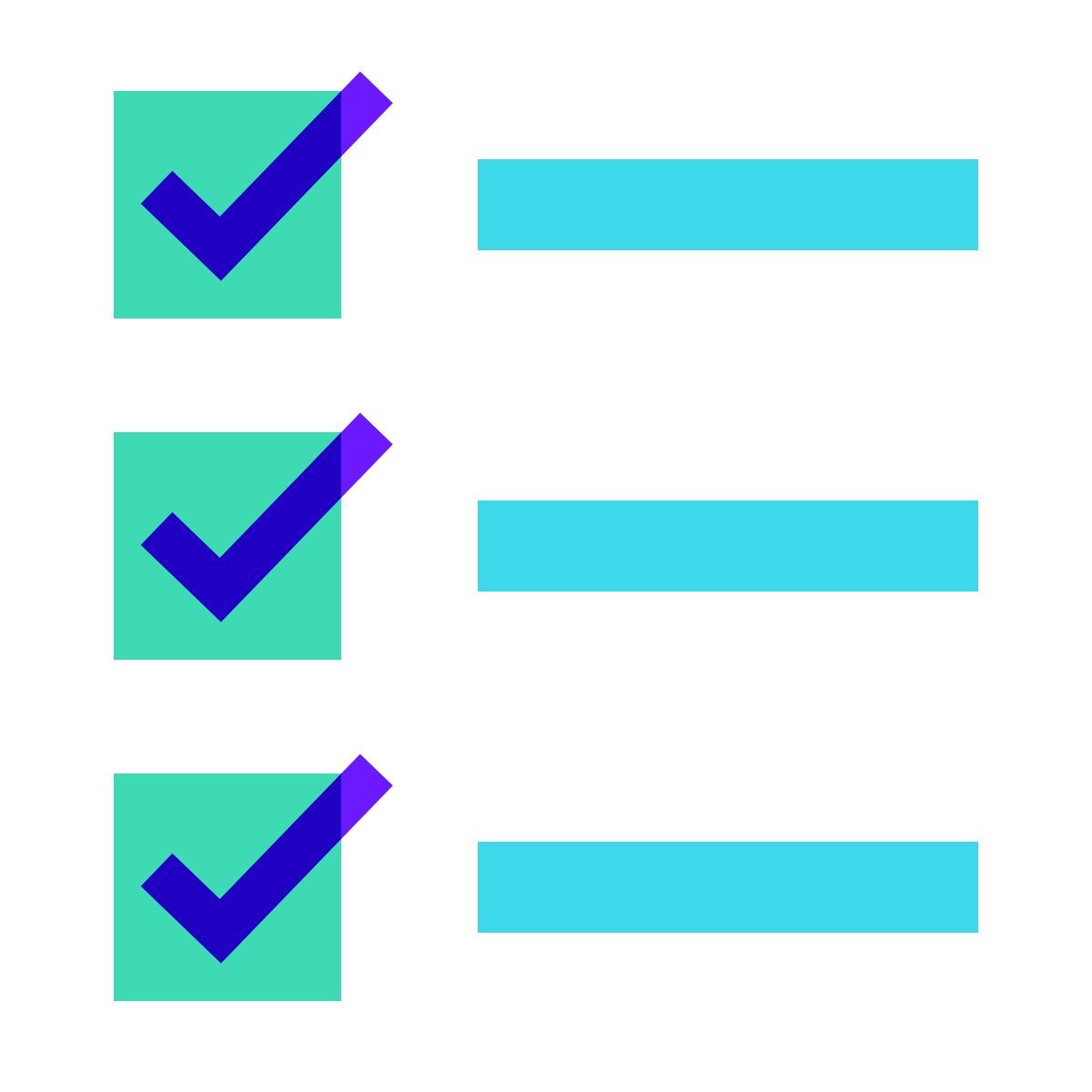 color glass style checklist icon