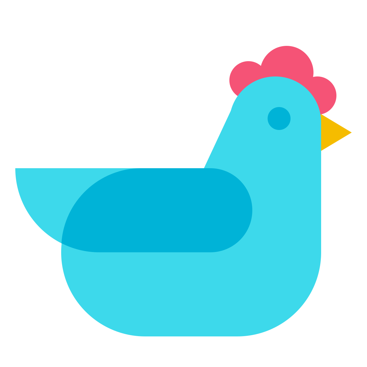 color glass style chicken icon