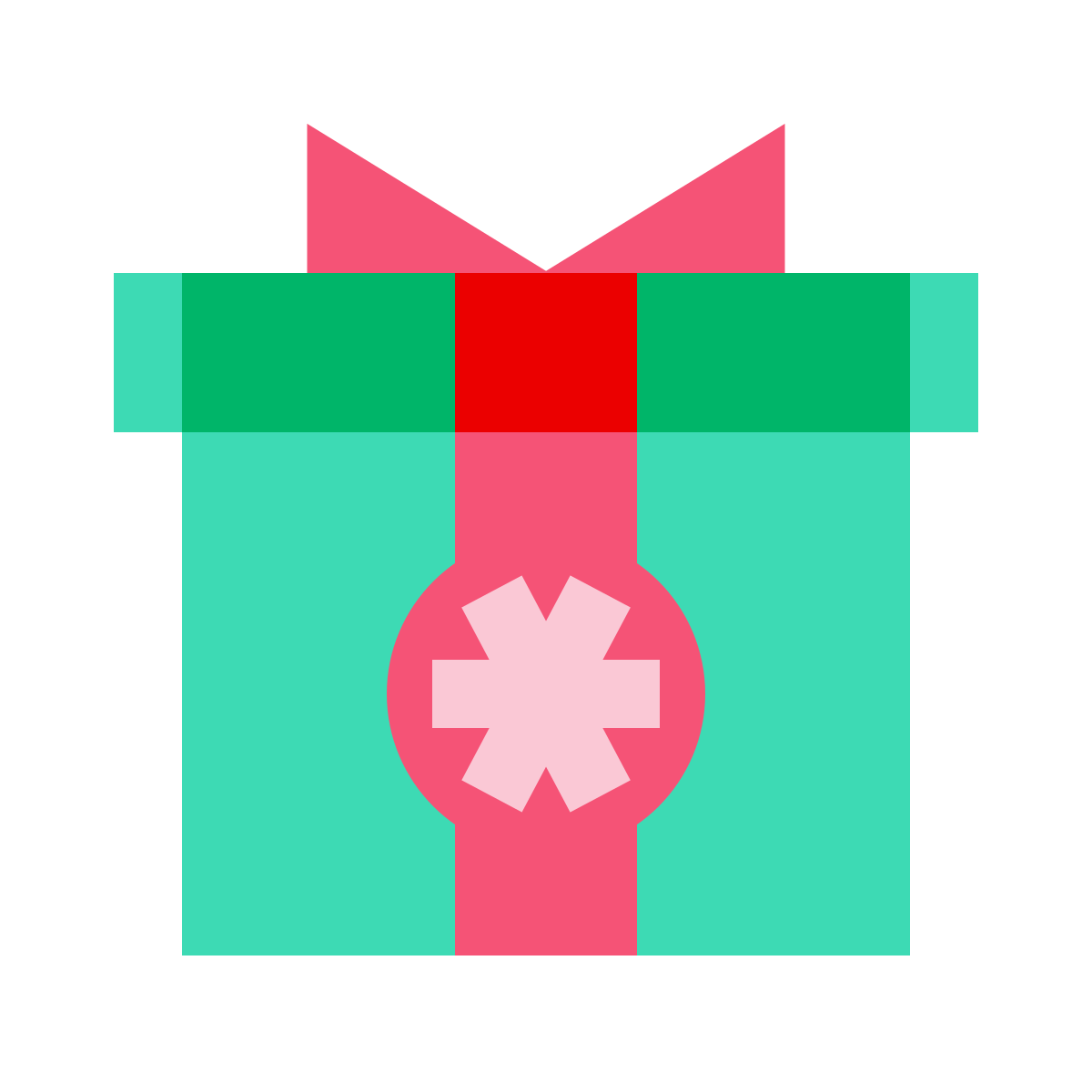 color glass style christmas gift icon