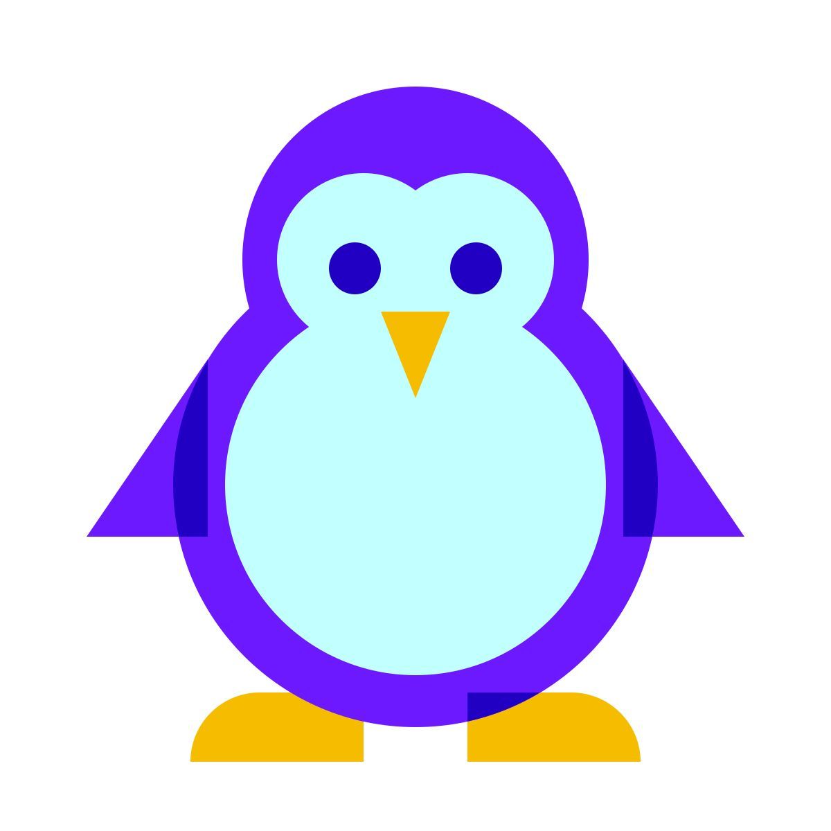 color glass style pinguim icon