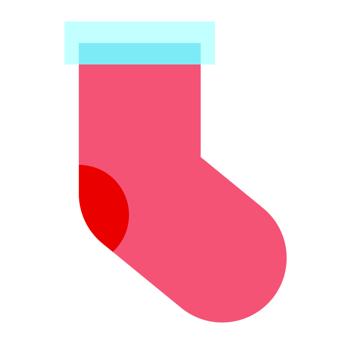 color glass style christmas stocking icon