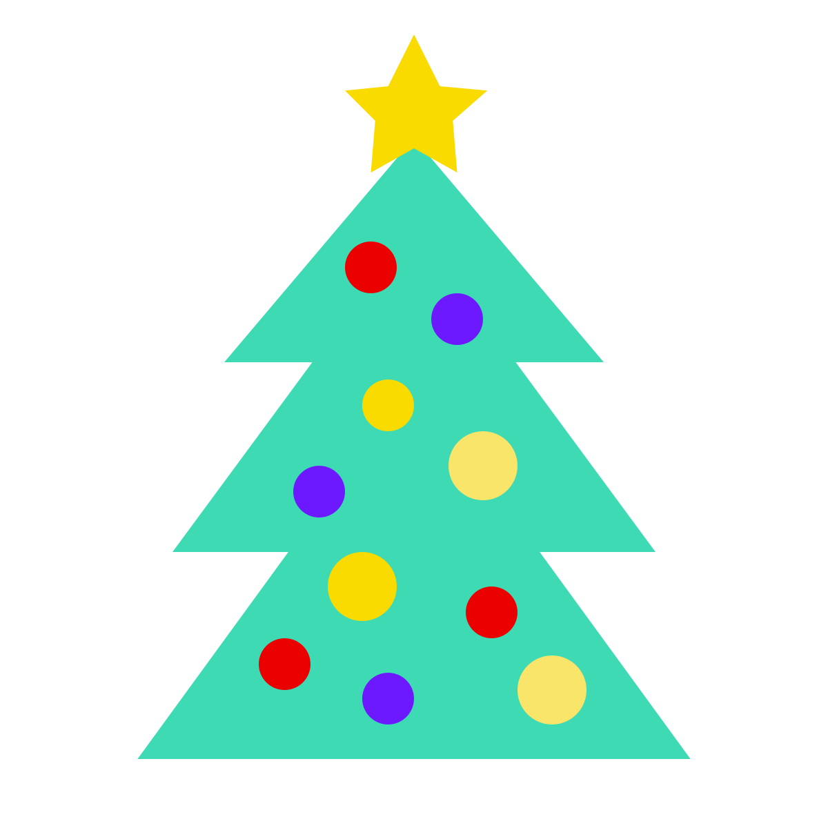 color glass style christmas tree icon