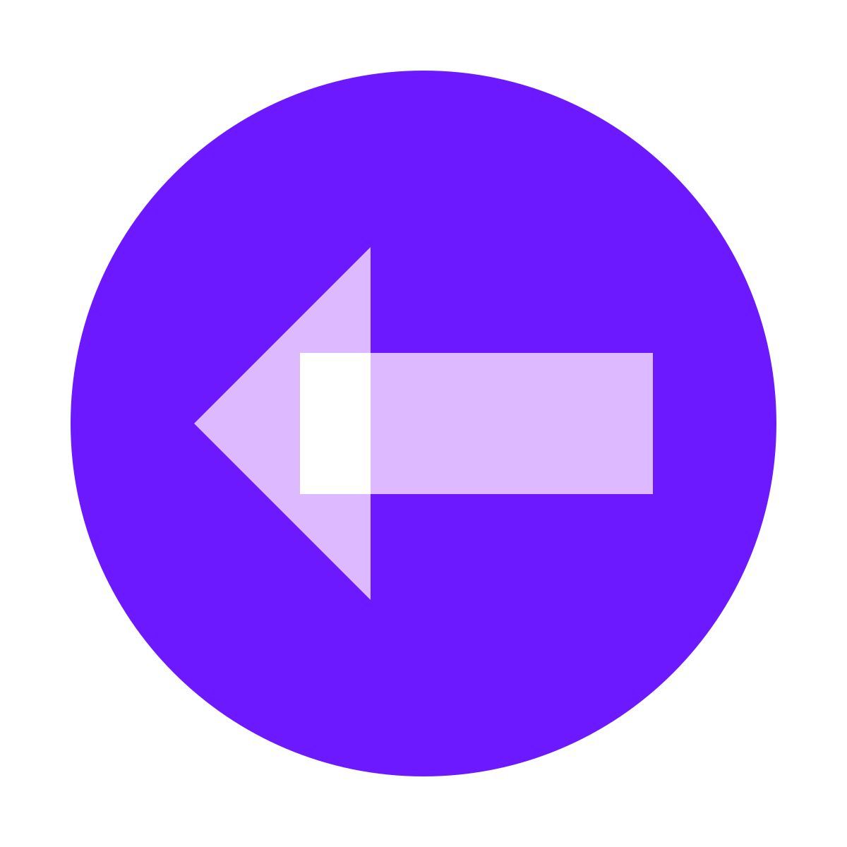 color glass style go back icon