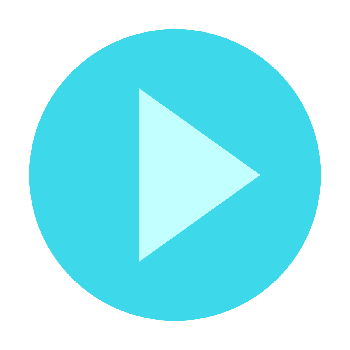 color glass style circled play icon