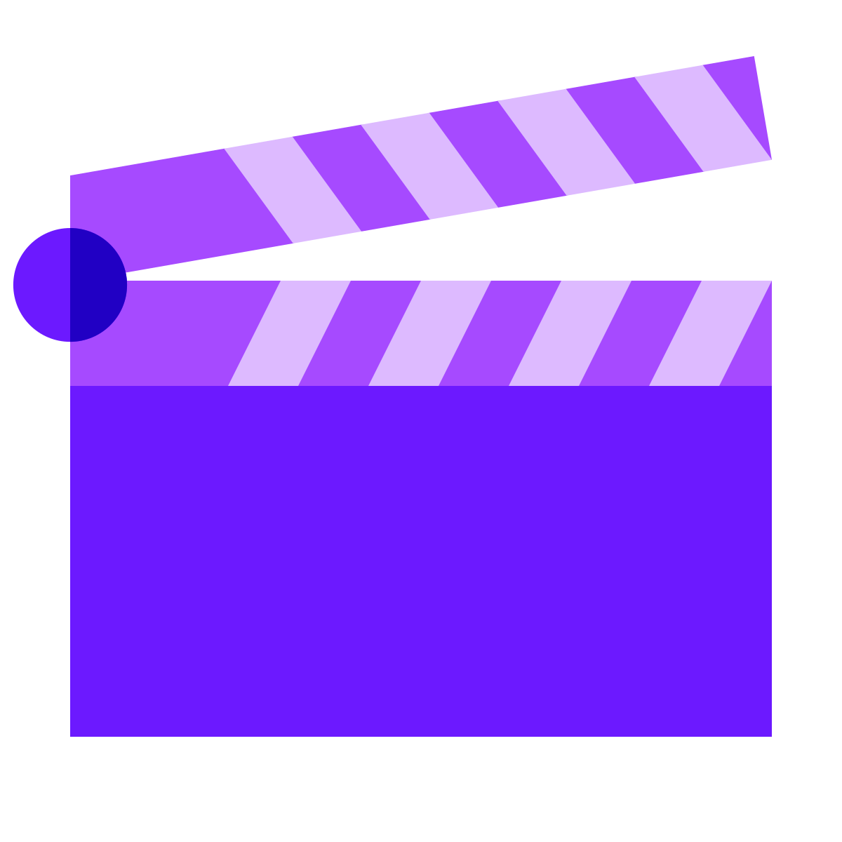 color glass style clapperboard icon