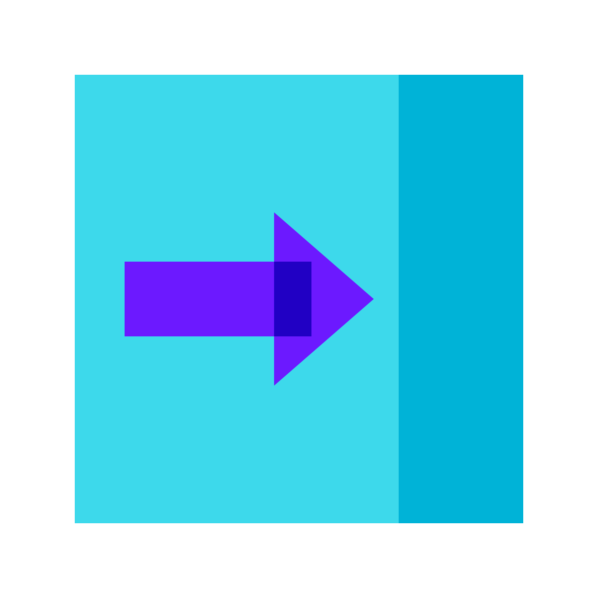 color glass style close pane icon