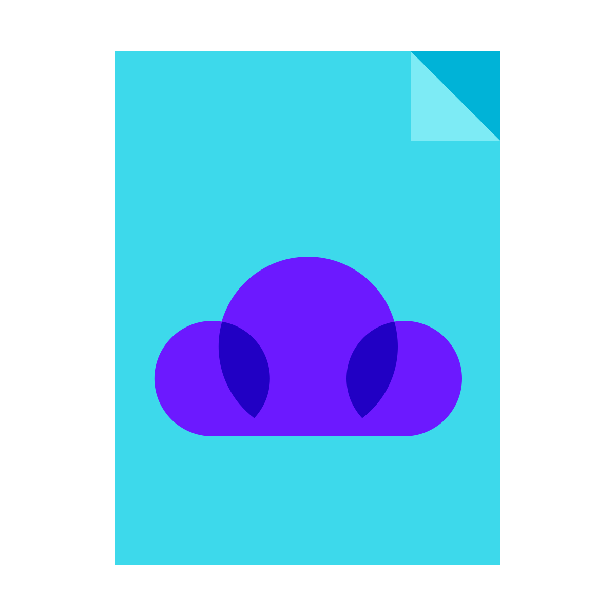 color glass style cloud file icon