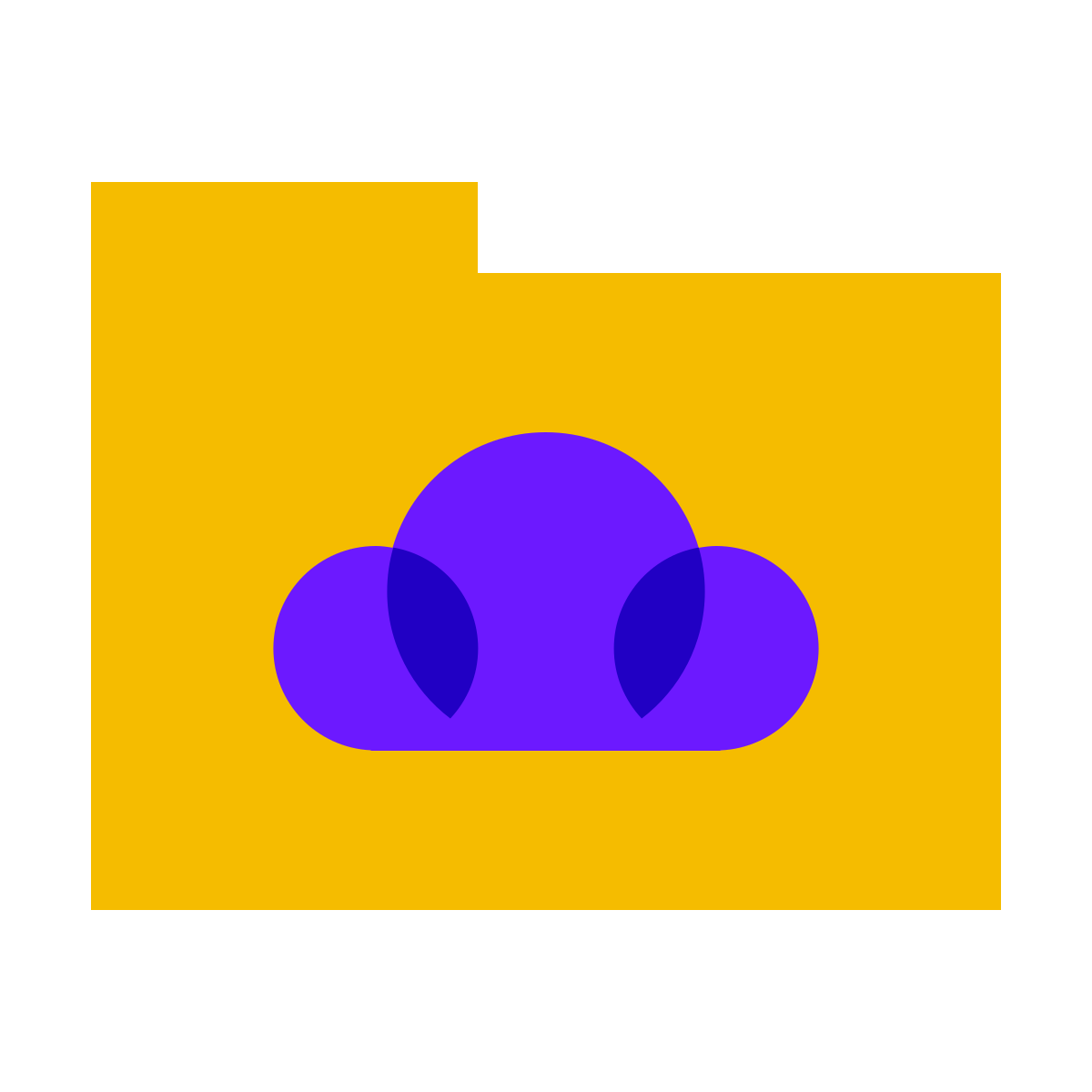 color glass style cloud folder icon