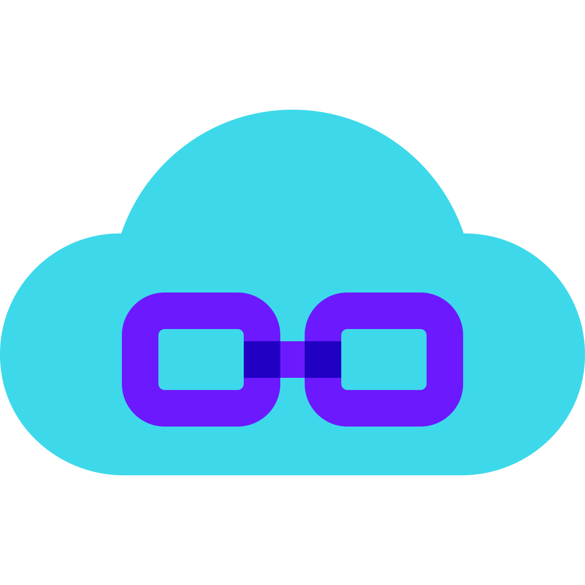 color glass style cloud link icon