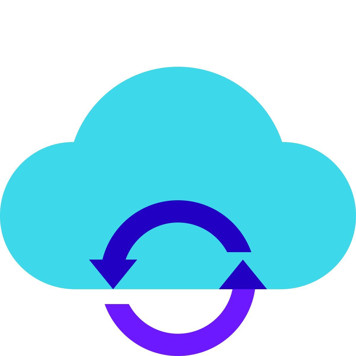 color glass style 클라우드 동기화 icon