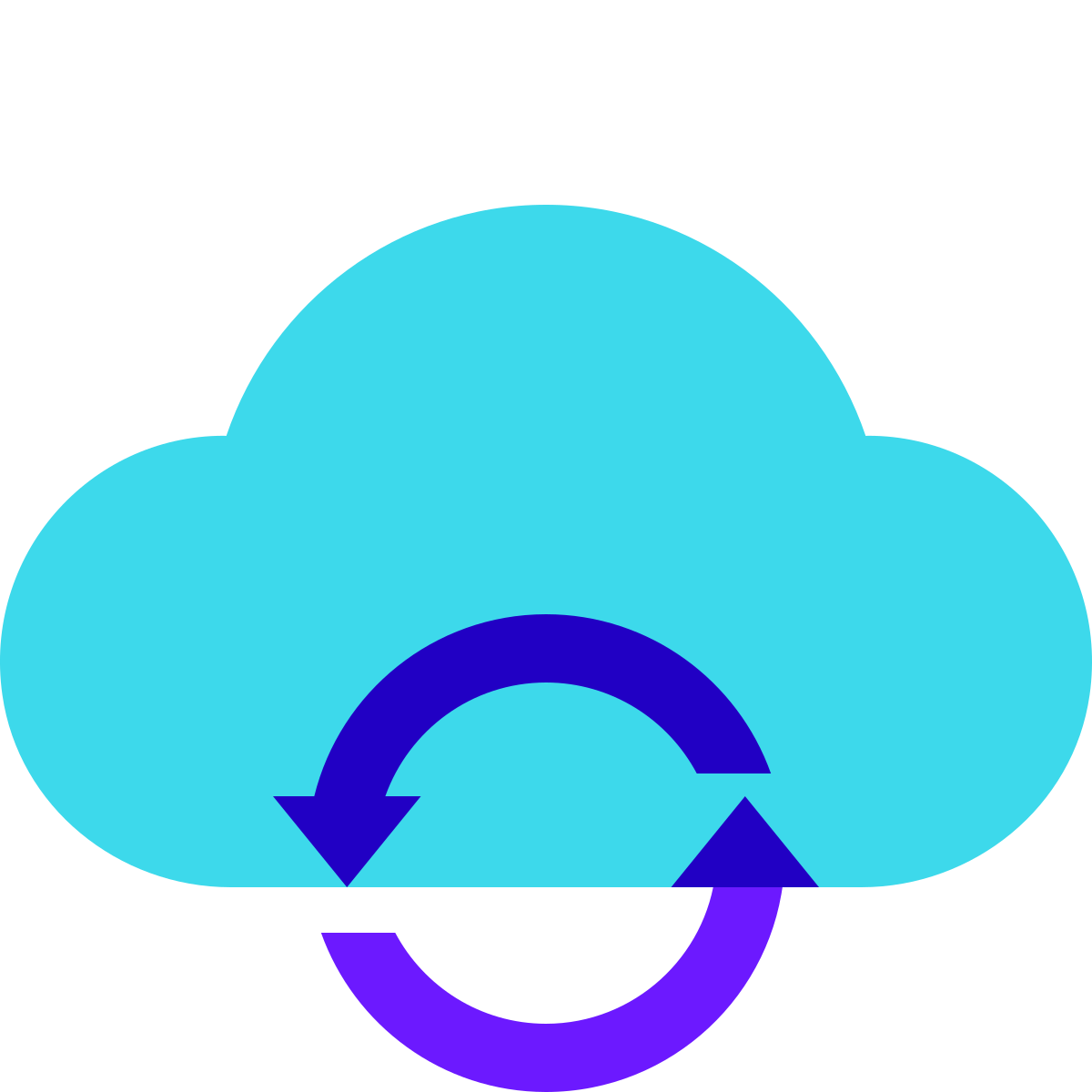 color glass style cloud sync icon
