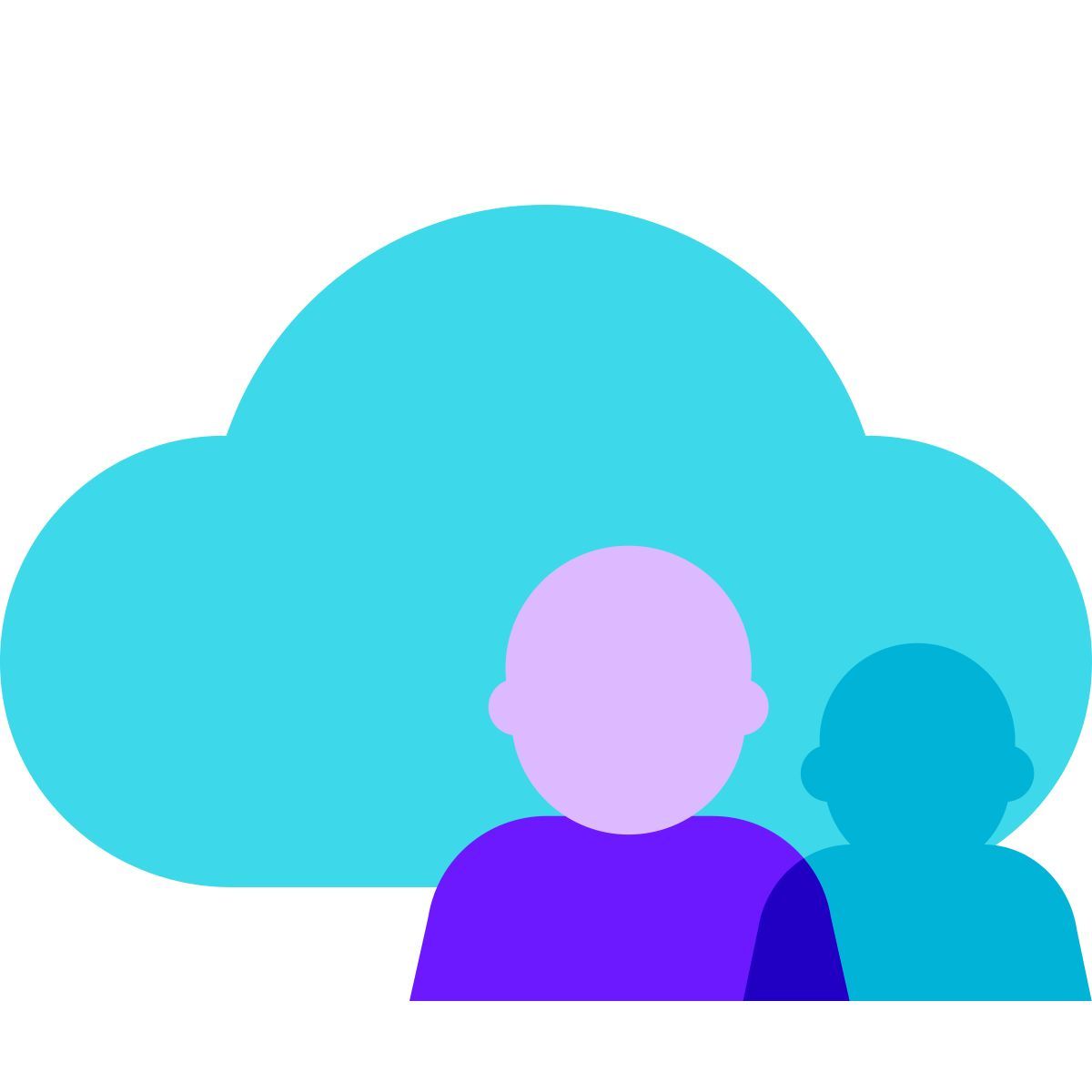 color glass style grupo de usuários da nuvem icon