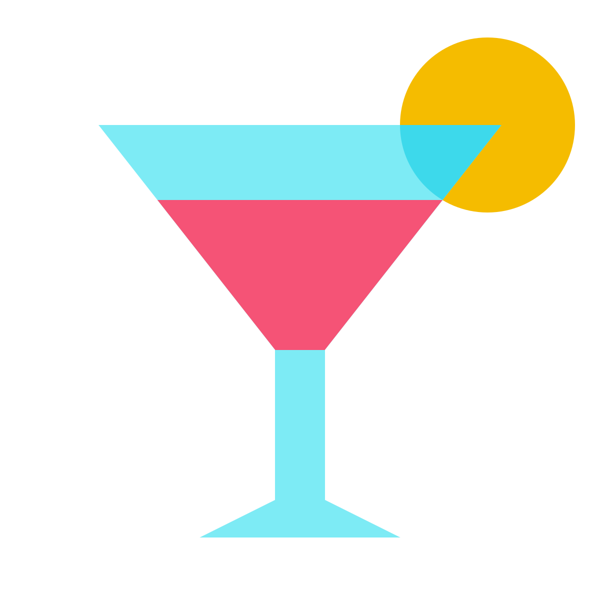 color glass style cocktail icon