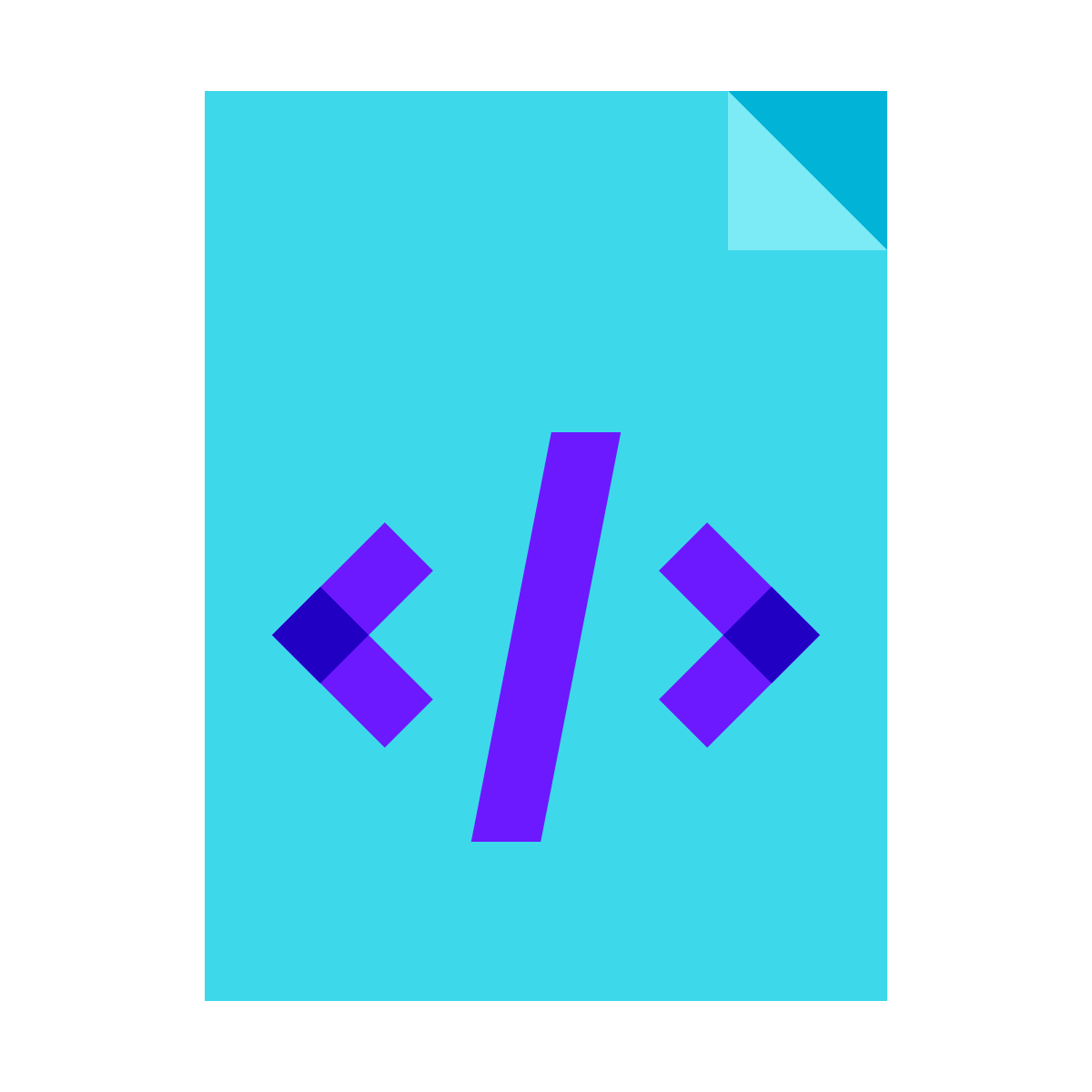 color glass style code file icon