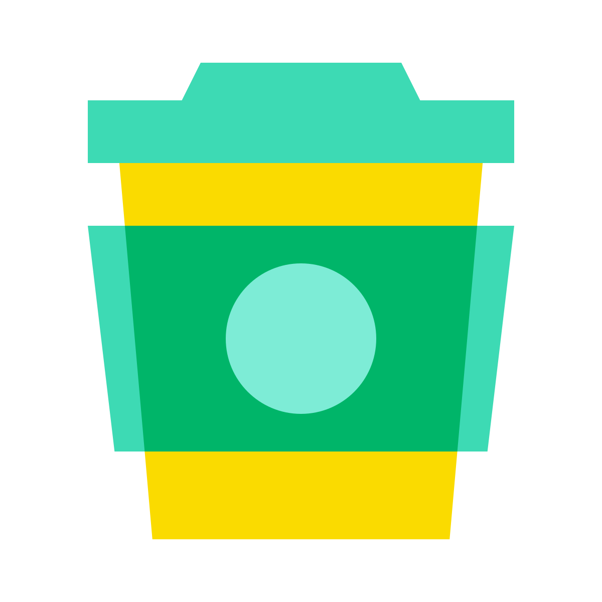 color glass style coffee to go icon