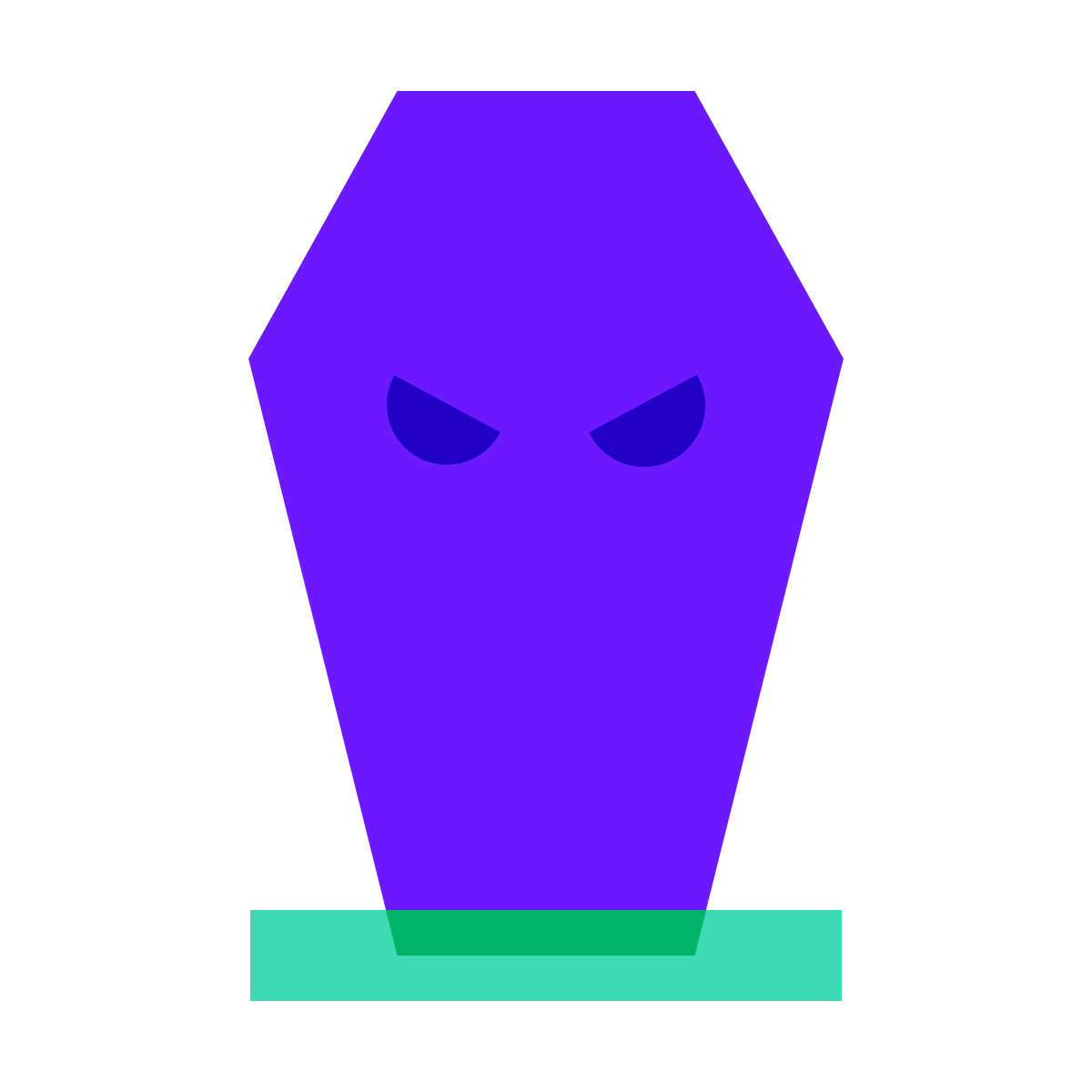 color glass style coffin face icon