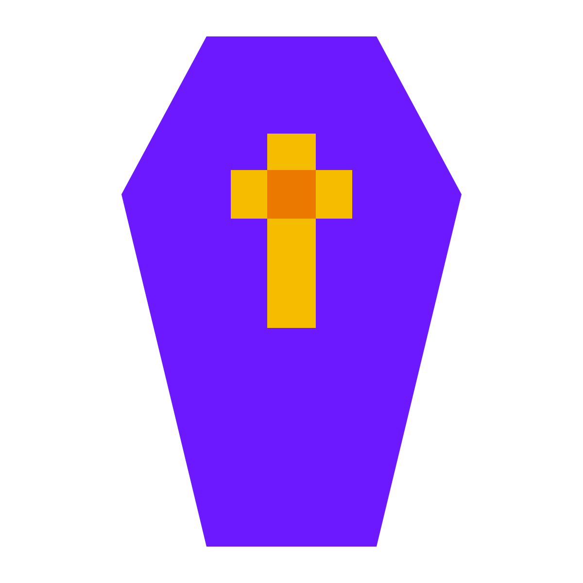 color glass style coffin icon