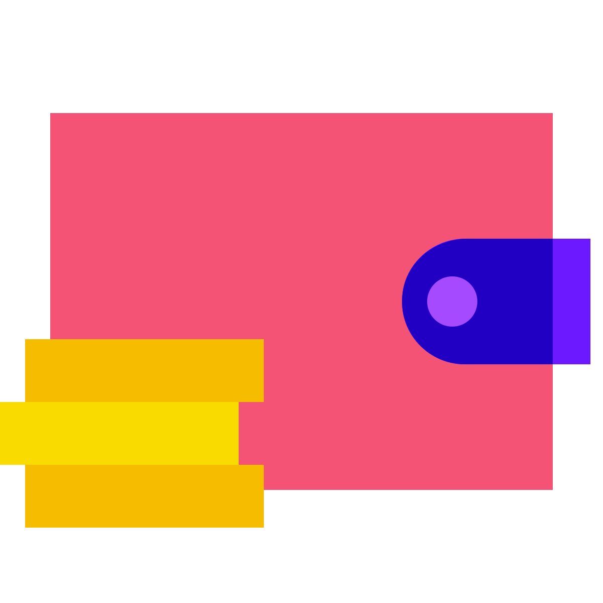 color glass style münzgeldbörse icon