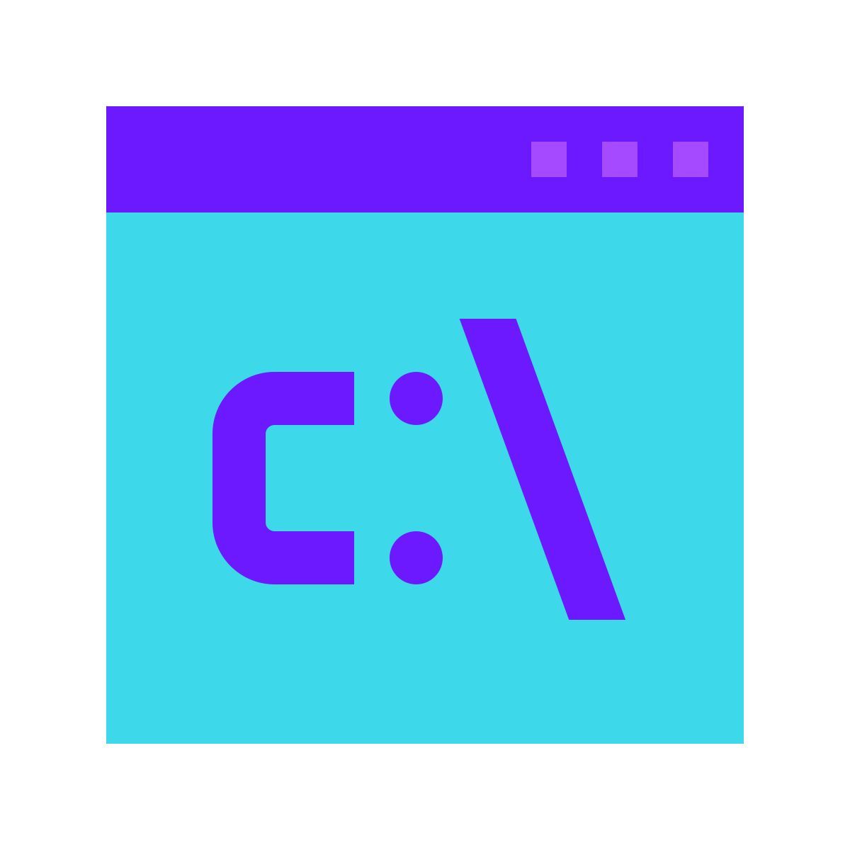 color glass style befehlszeile icon