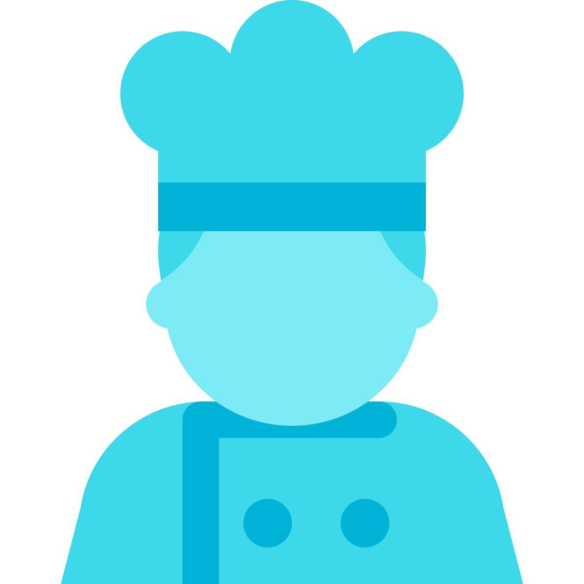 color glass style chef icon