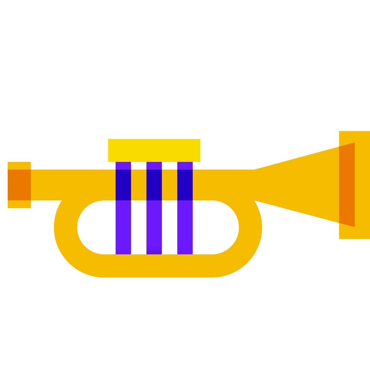 color glass style trompette icon