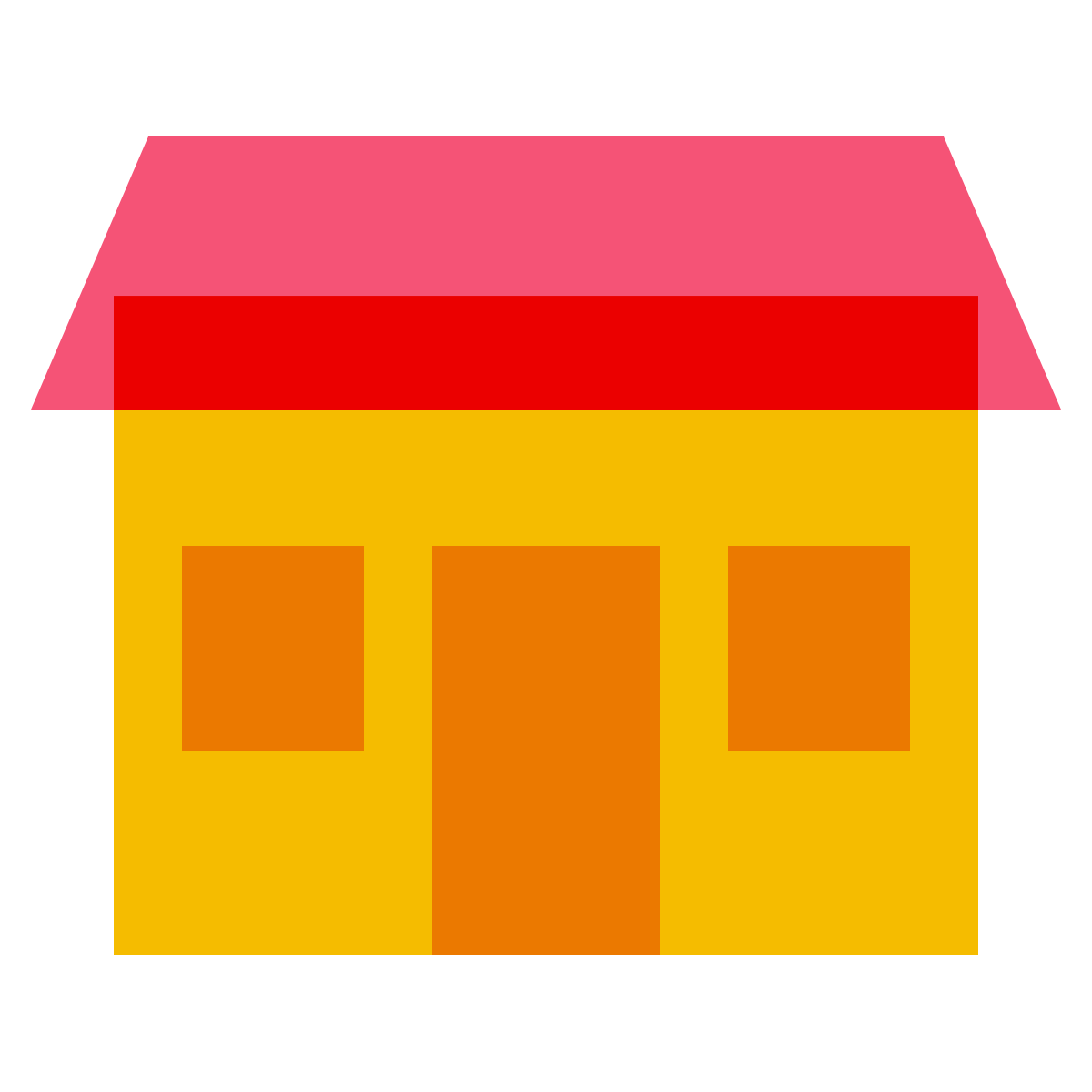 color glass style cottage icon