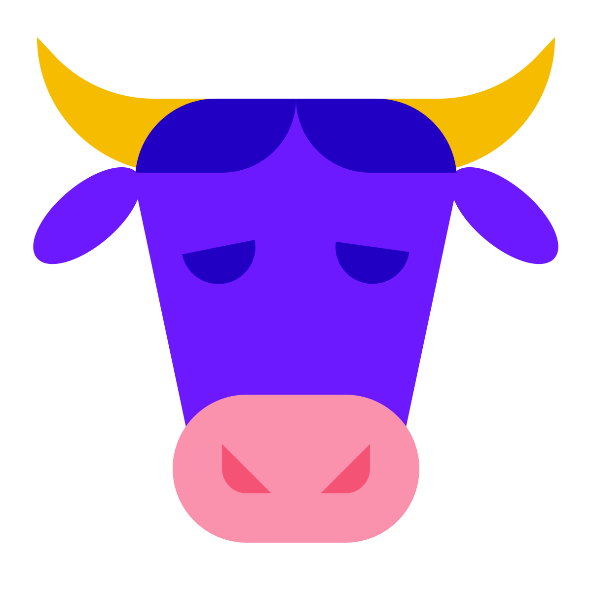 color glass style cow icon