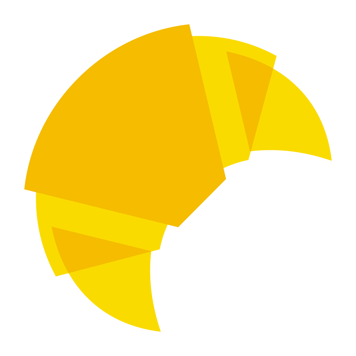 color glass style croissant icon
