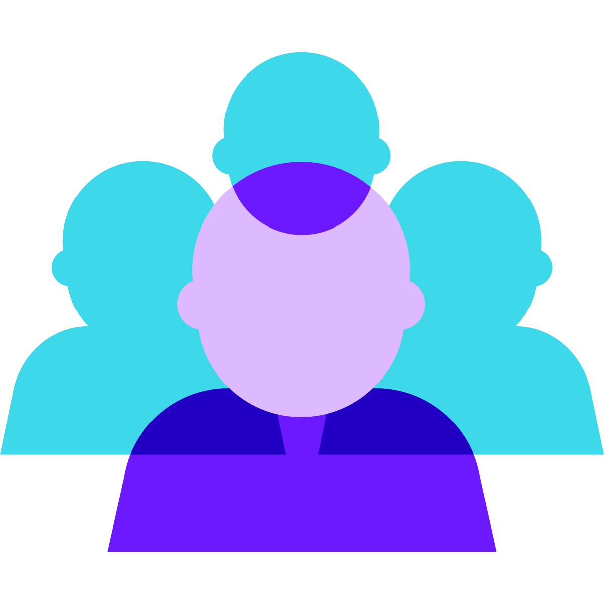 color glass style crowd icon