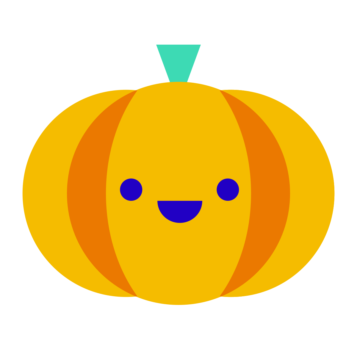 color glass style cute pumpkin icon