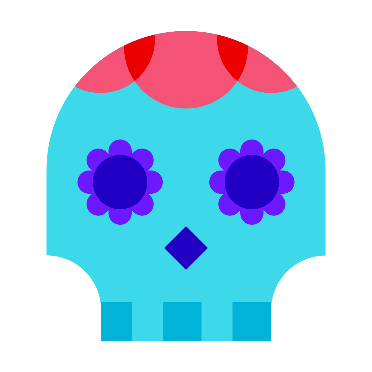 color glass style day of the dead icon