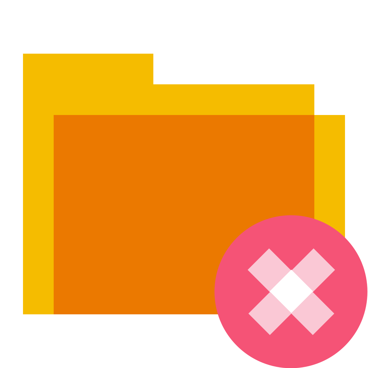 color glass style delete folder  v2 icon