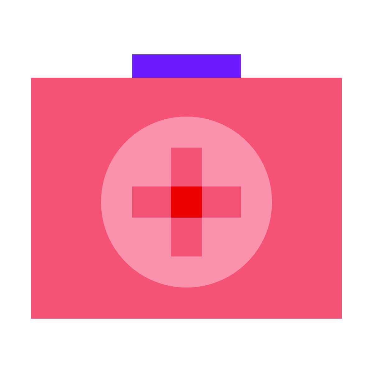 color glass style doctors bag icon