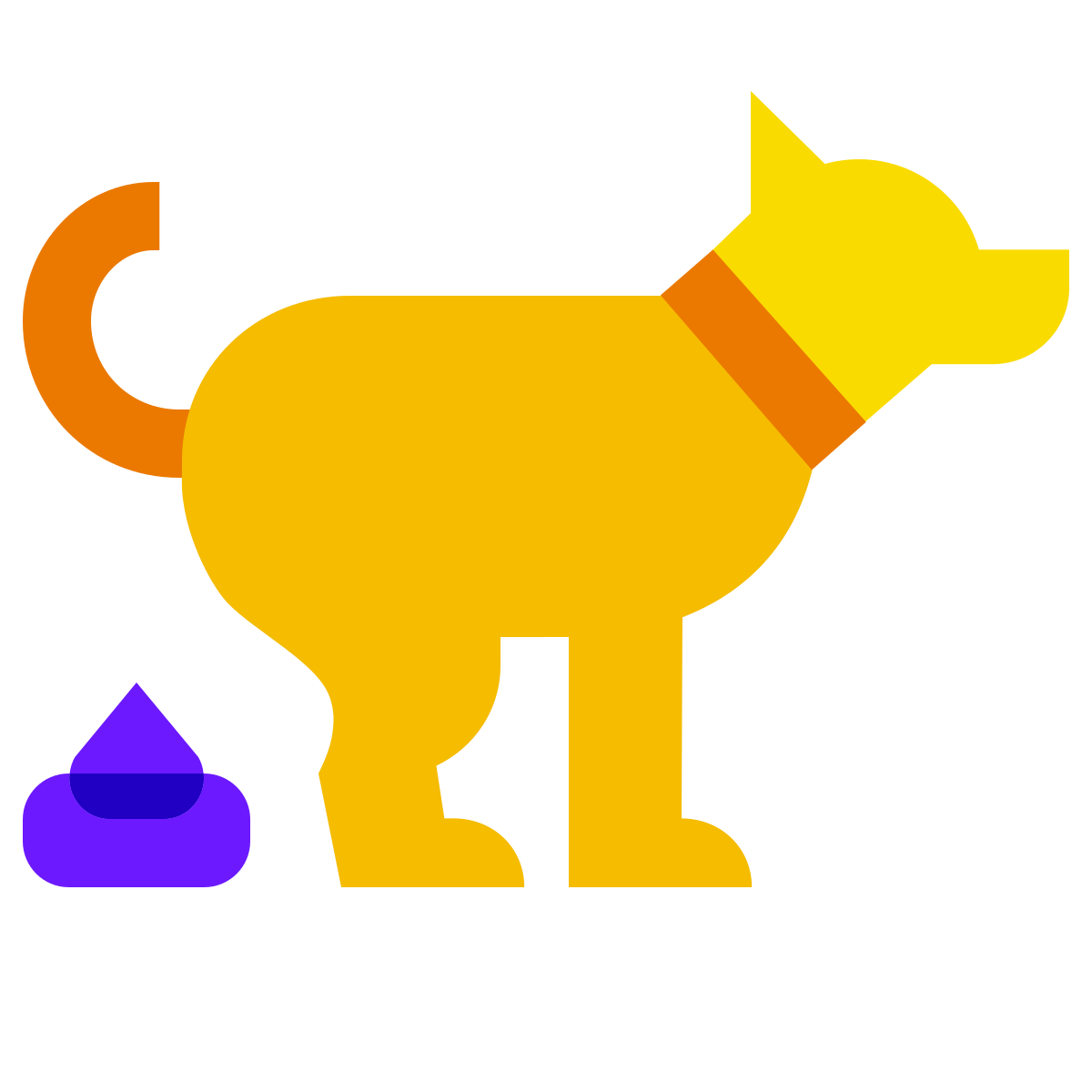color glass style dog pooping icon