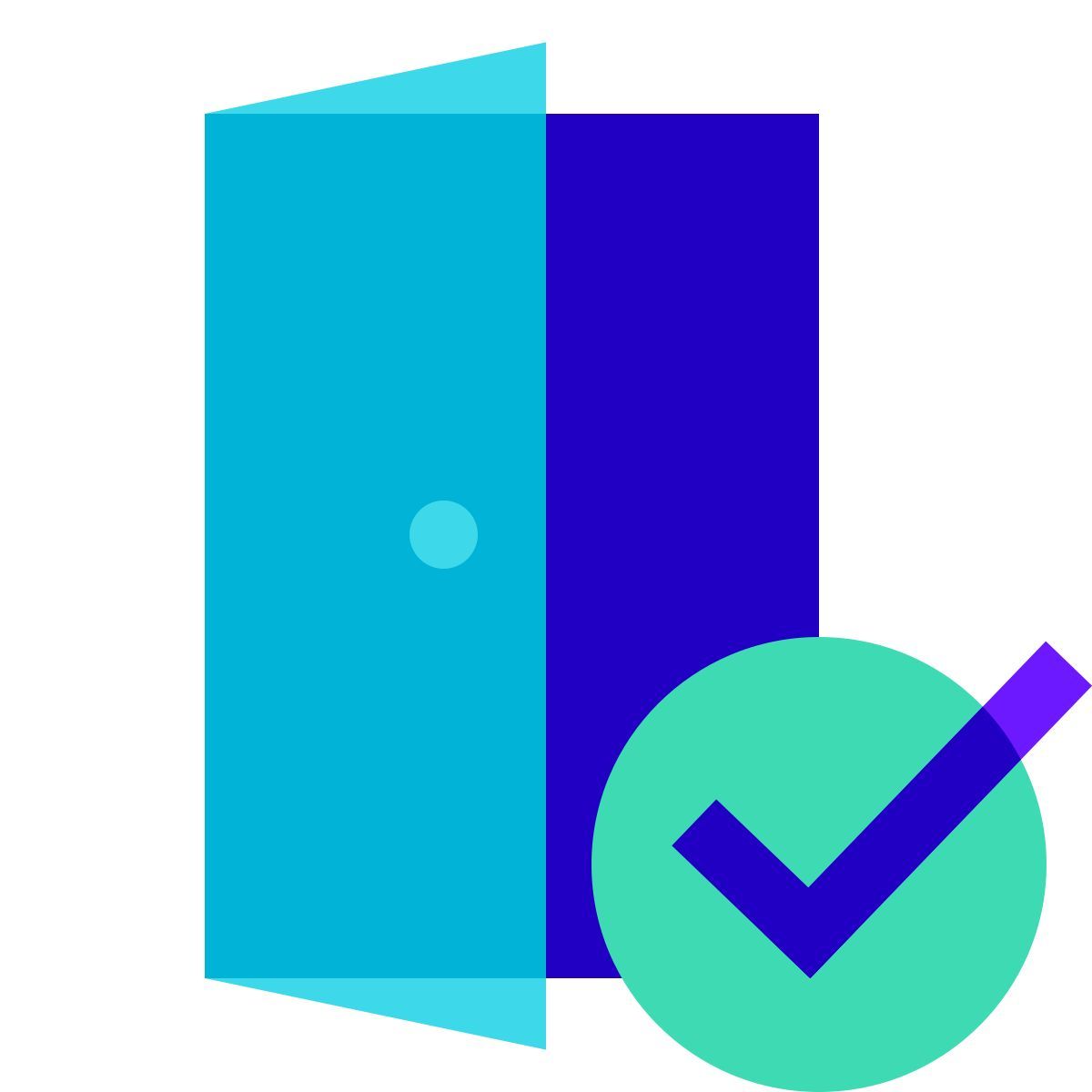 color glass style door sensor checked icon