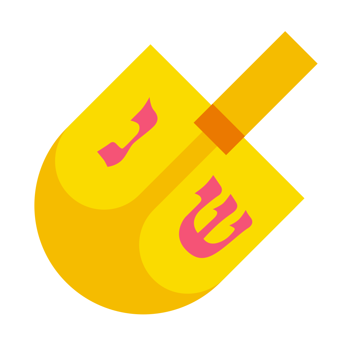 color glass style dreidel icon