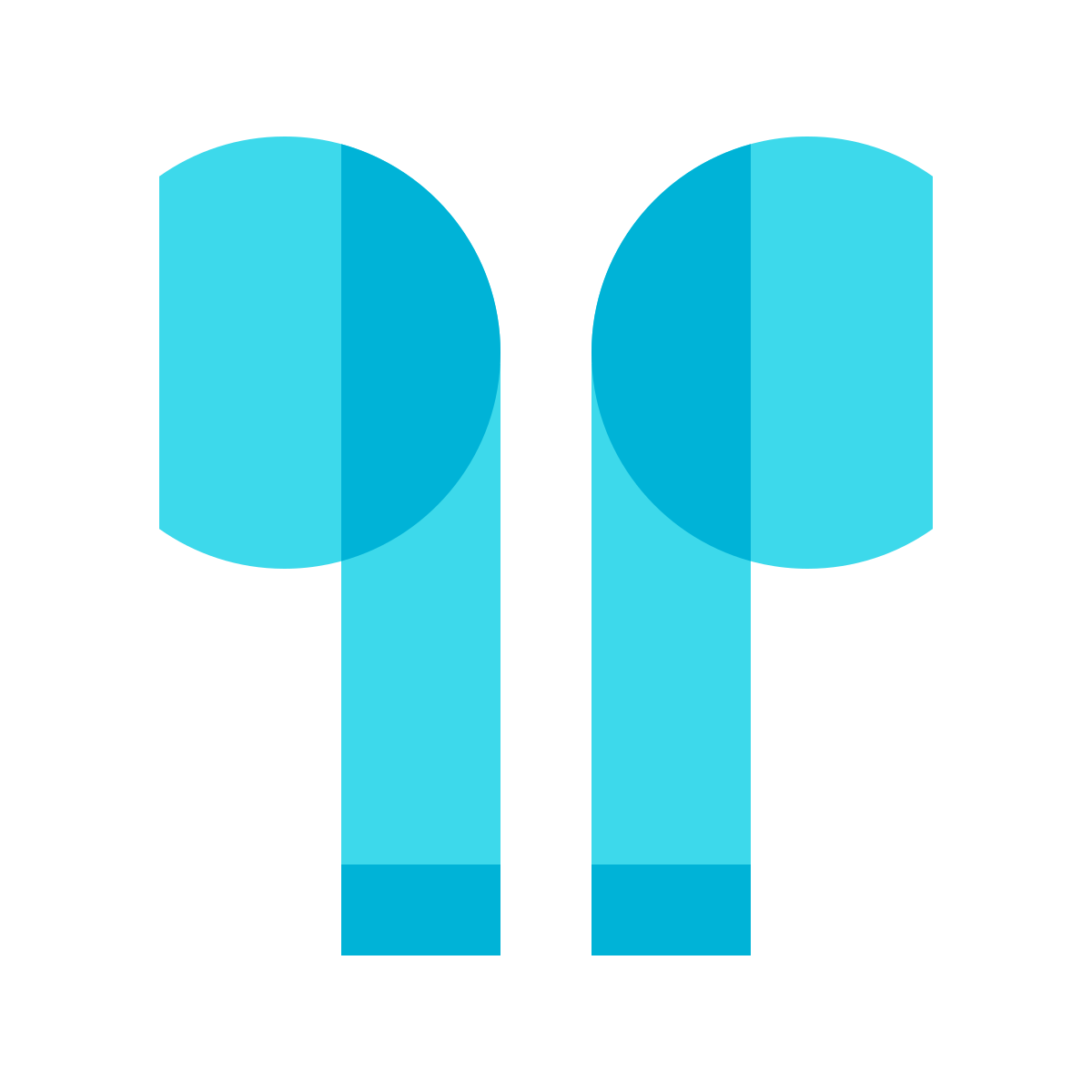 color glass style earbud headphones icon