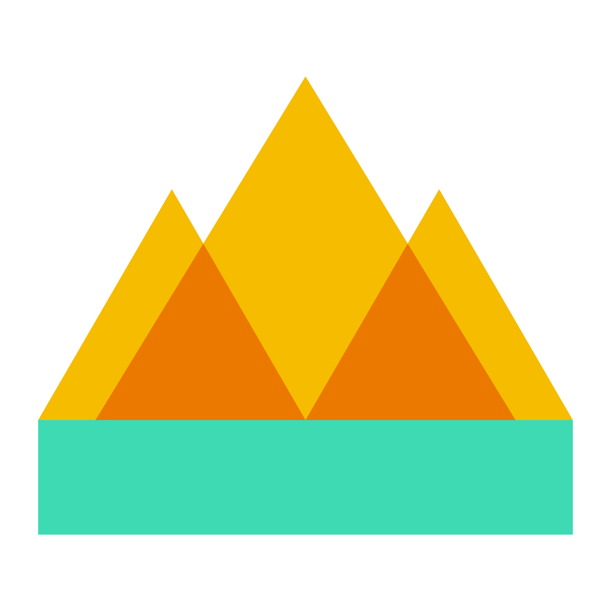 color glass style earth element icon