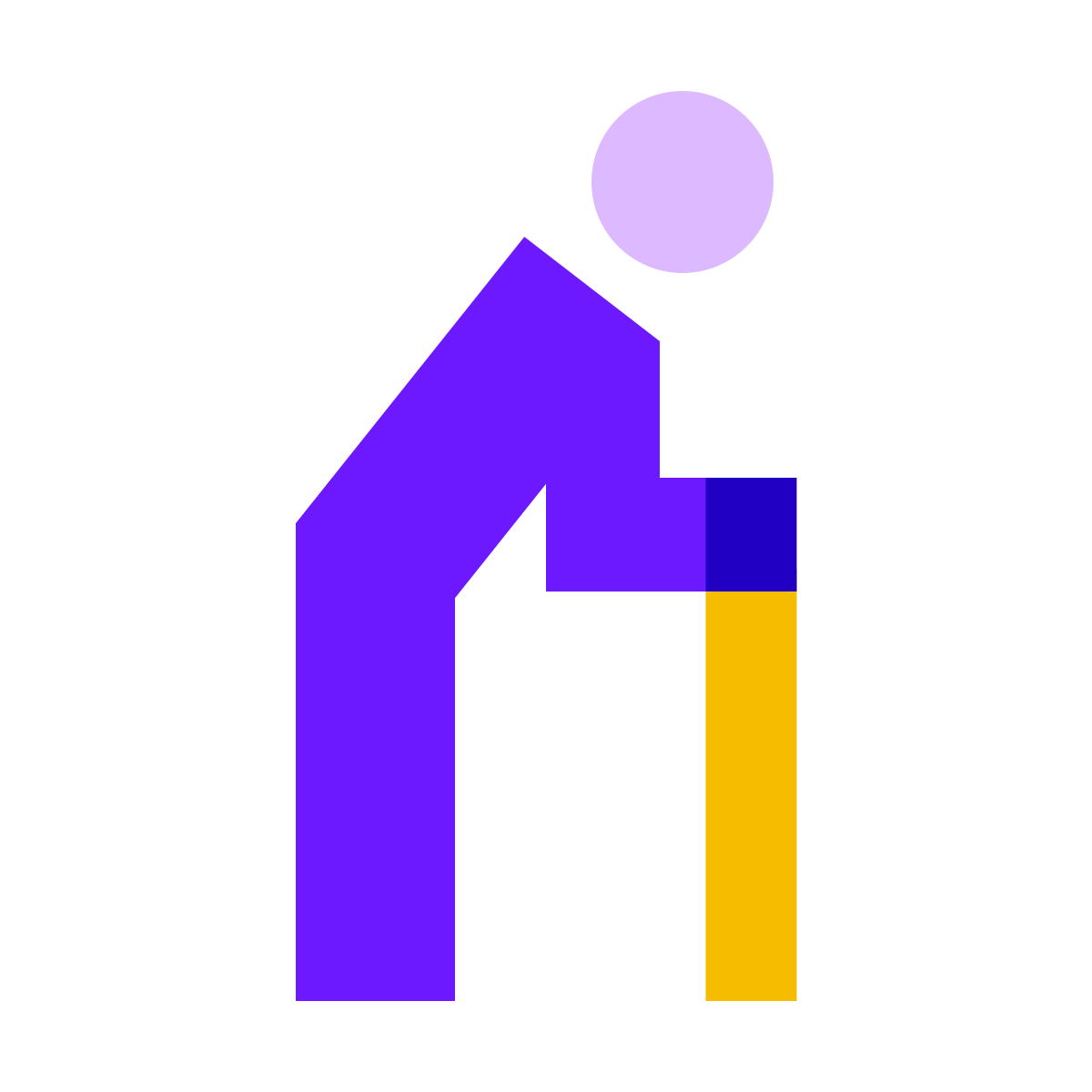 color glass style elderly person icon