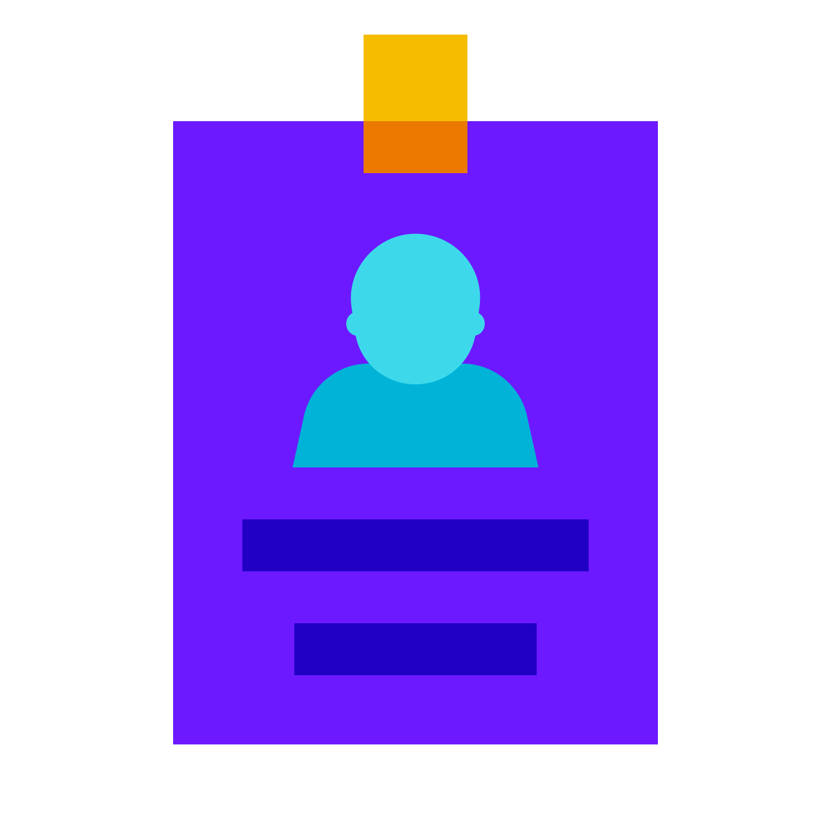 color glass style employee card  v2 icon