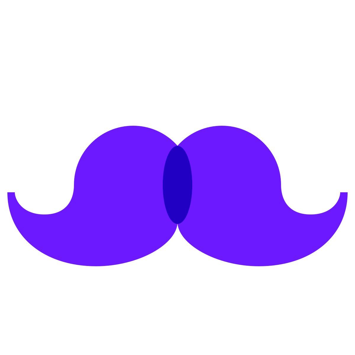 color glass style baffi inglesi icon