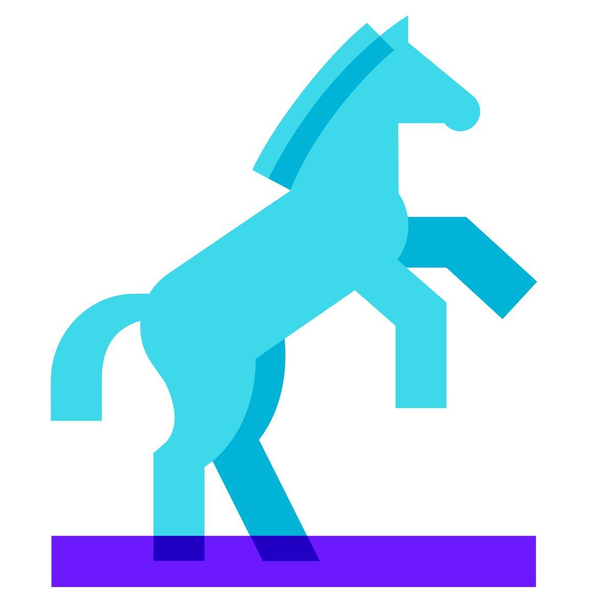 color glass style statue équestre icon