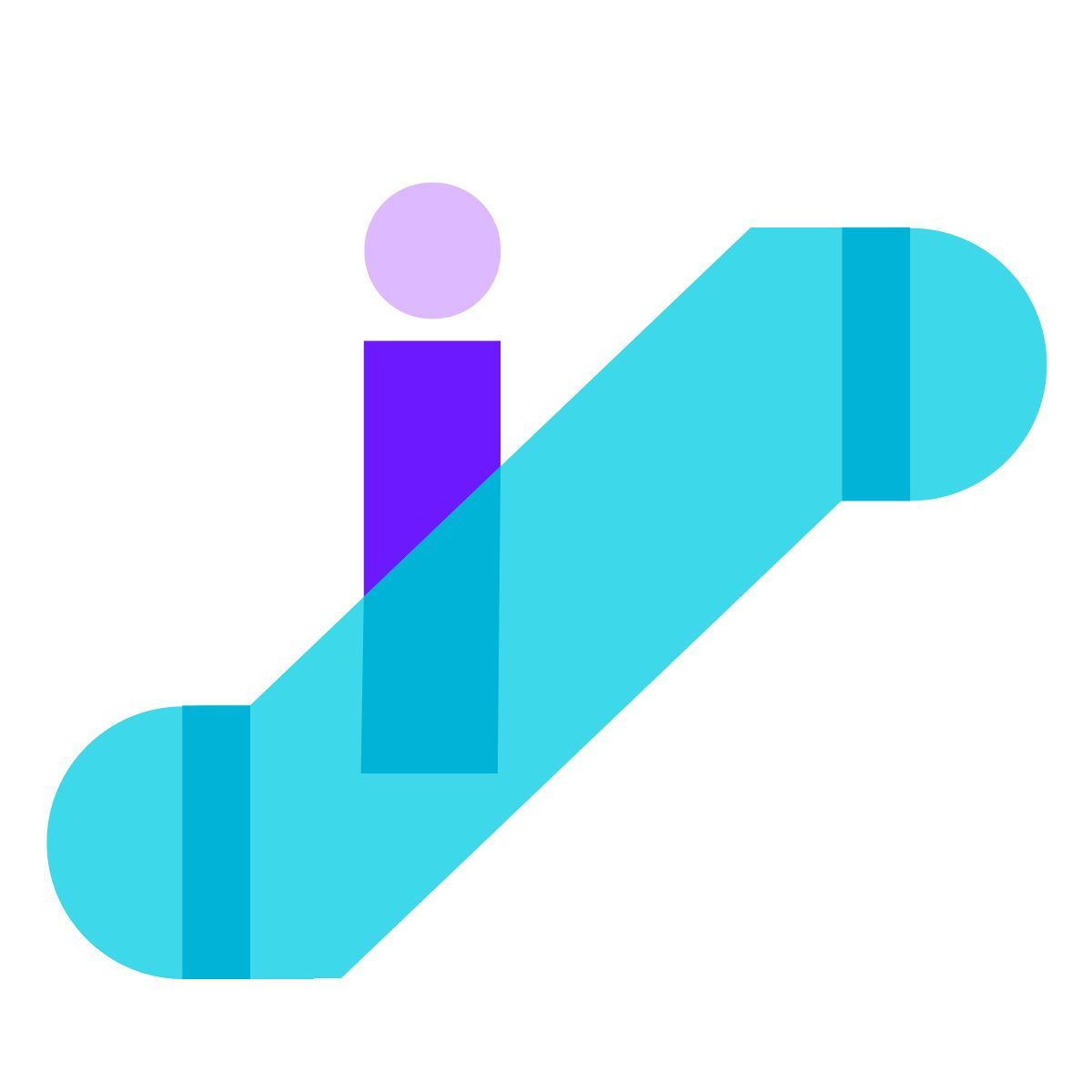 color glass style escalator icon