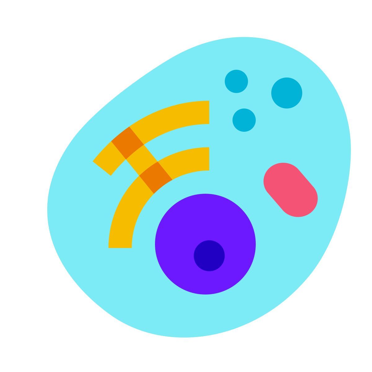 color glass style 진핵 세포 icon